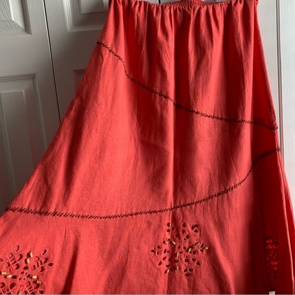 Vintage Napa Valley Coral Linen Blend Skirt - Picture 3 of 12